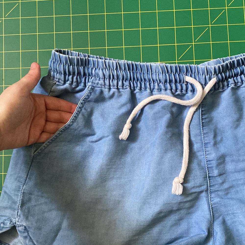 NOBO Chambray Drawstring Dolphin Shorts - Picture 2 of 4